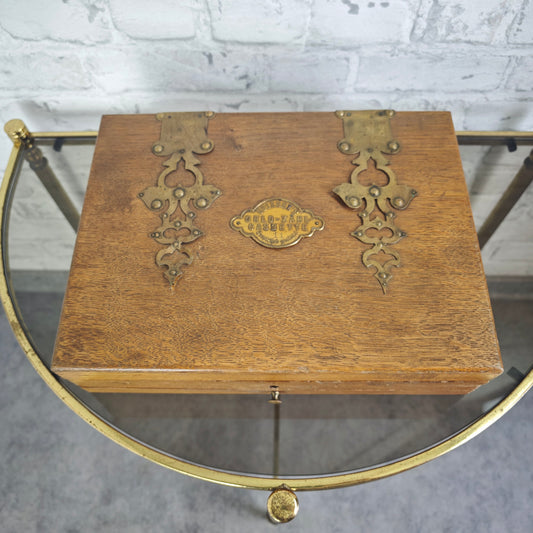 Stiebel Geld Zähl Cassette Nr 11 antik Holz Messing Zählbrett Kasse Münzkassette Sammler Stück