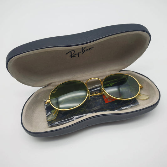 Ray-Ban BL Oval Sonnenbrille Gold USA Vintage 1980er Bausch Lomb G15 Style kult