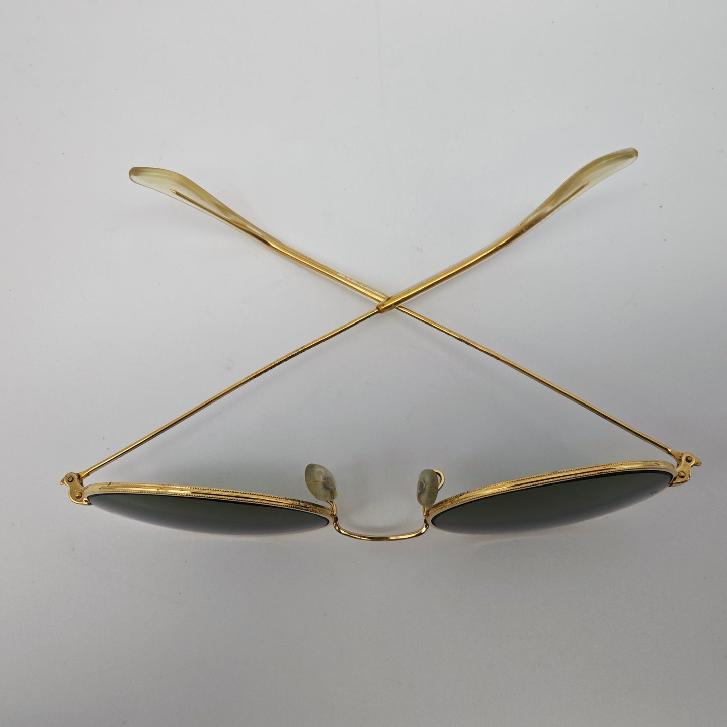 Ray-Ban BL Oval Sonnenbrille Gold USA Vintage 1980er Bausch Lomb G15 Style kult