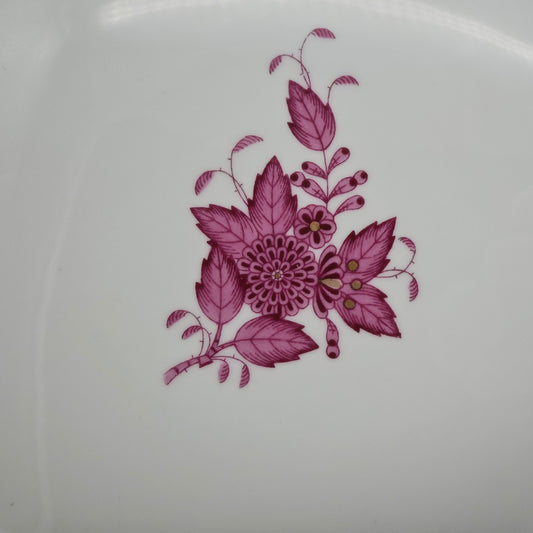 Herend Speiseteller Chinese Bouquet Apponyi Rot mit Goldrand Porzellan 25,5 cm Vintage Ungarn