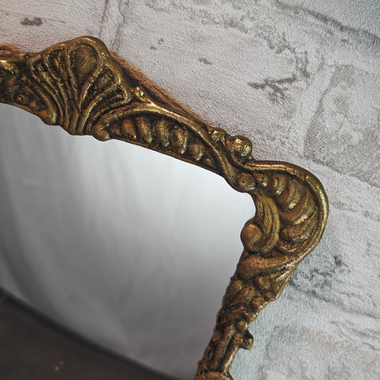 Wandspiegel goldfarben Messing Muschelornamente Barock Vintage Spiegel Flur Schlafzimmer Wanddeko