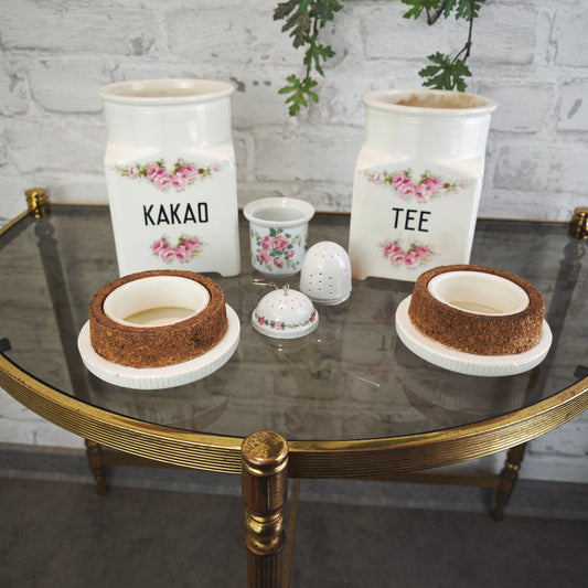 Max Roesler Vorratsdosen Tee Kakao RMR mit Kaiser Tee Ei Rosenmotiv Shabby Cottagecore Grandmacore