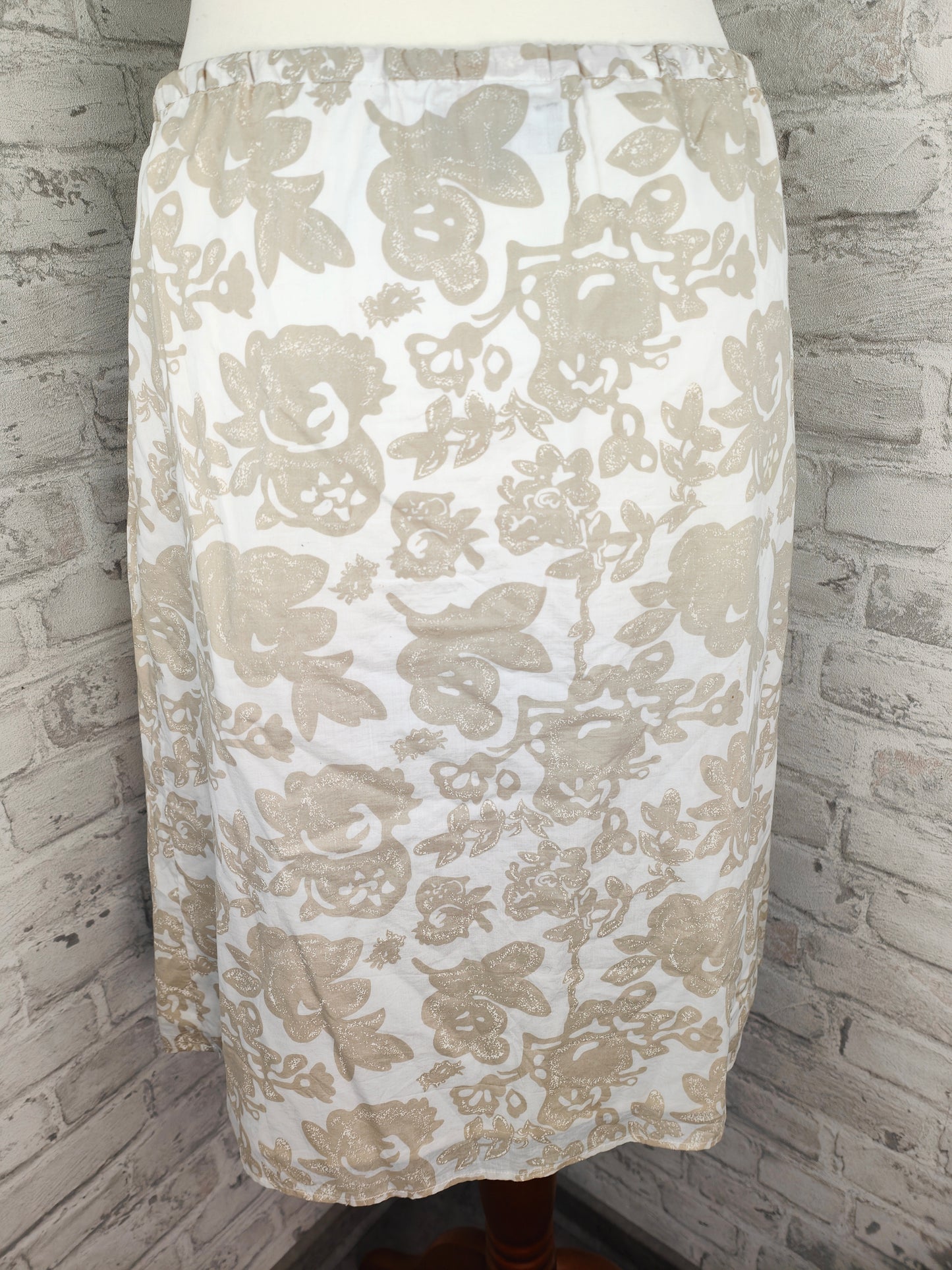 Ensemble de 2 pièces jupe d'été à motifs coton blanc beige et écharpe assortie garde-robe de vacances motif floral écharpe légère jupe fleurs style d'été ensemble combinaison de vêtements