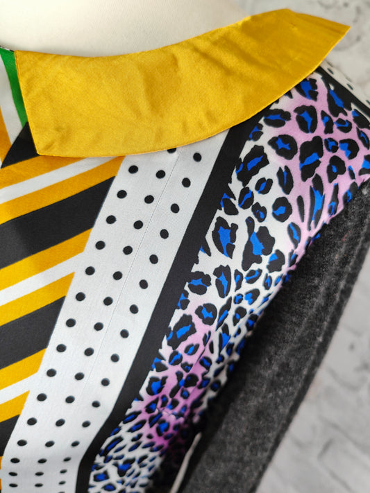 Robe Sophyline Paris robe botte col manches longues tricotée chaude automne hiver motif mix pop art robe vintage été 60ies style Twiggy