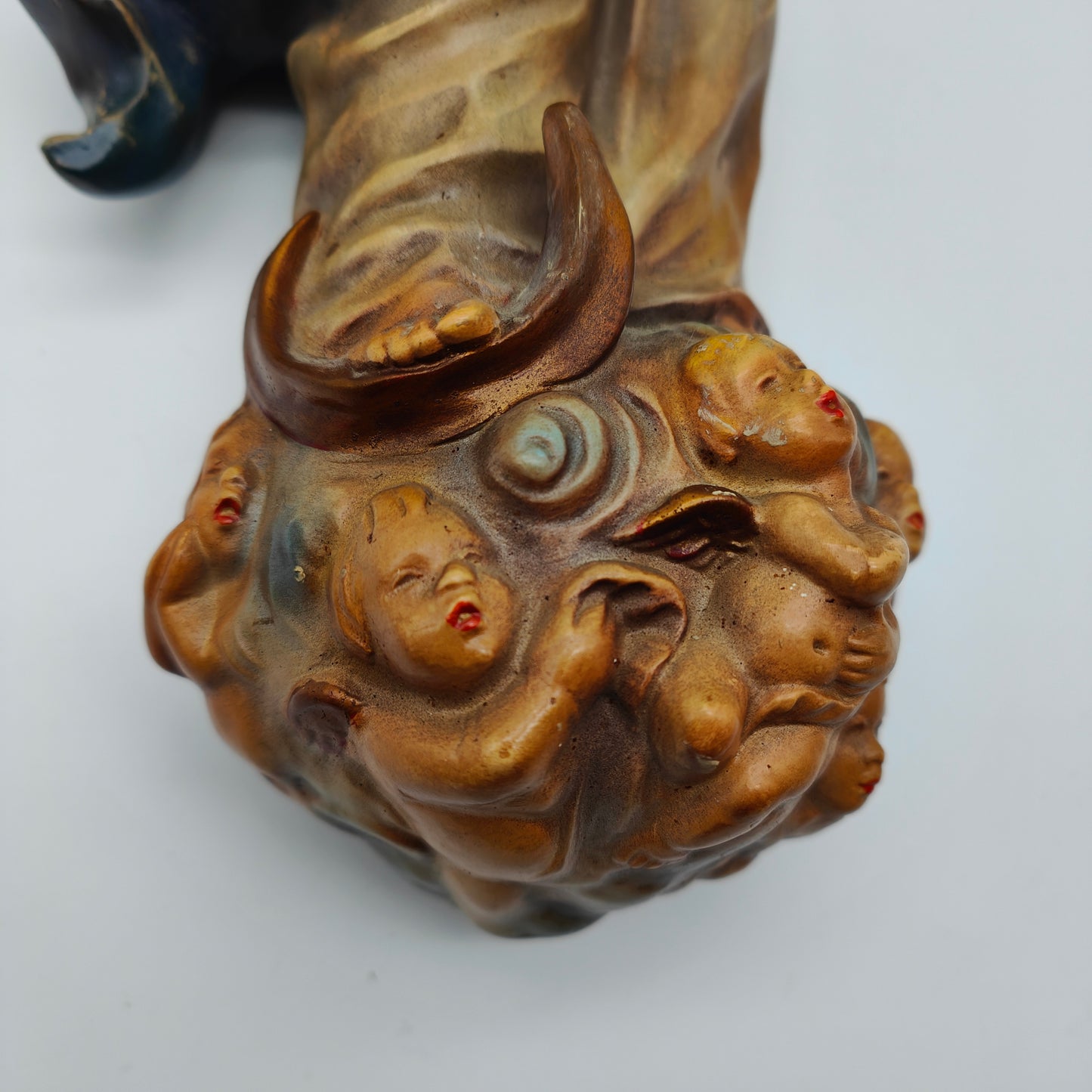 RS Cortendorf Mondsichelmadonna Wandfigur Keramik Madonna Maria 42 cm Sakral Kunst Vintage religiöse Ikone Engel Wanddeko Handarbeit