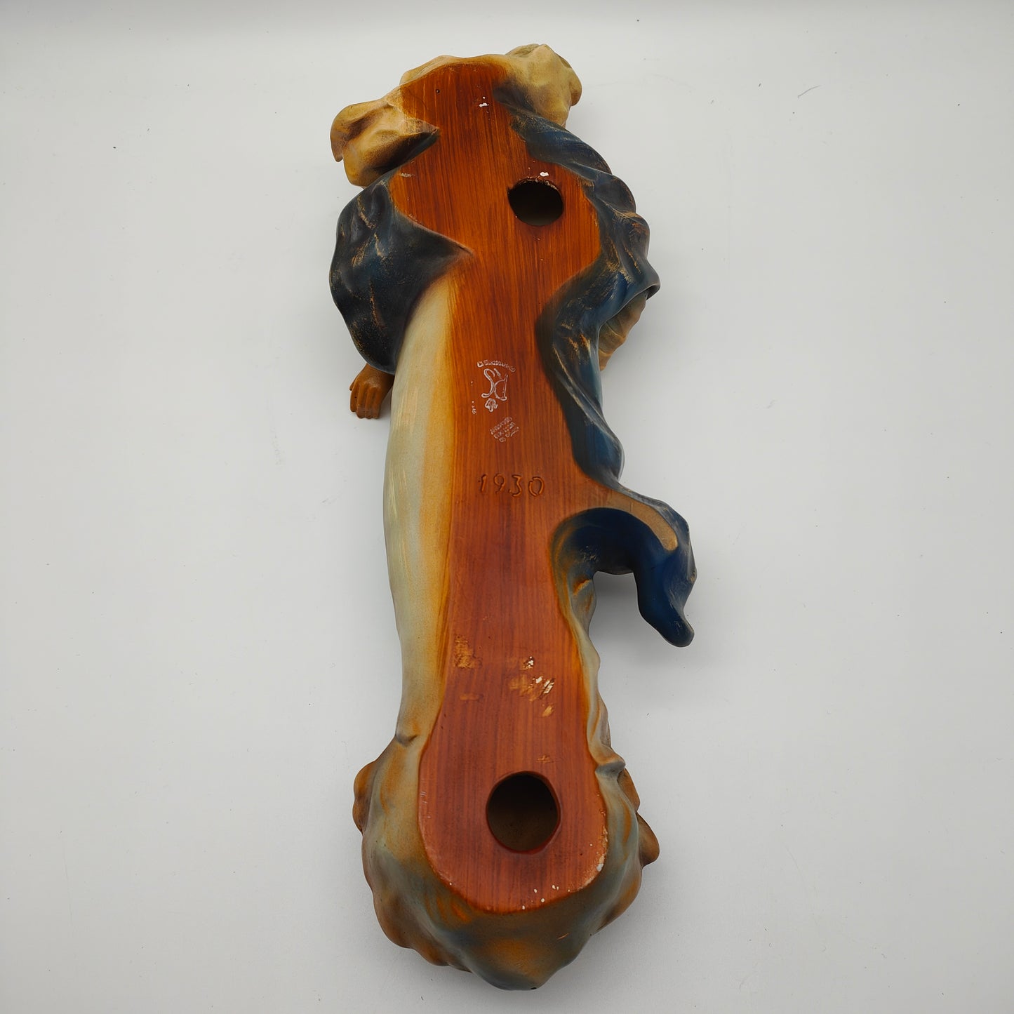 RS Cortendorf Mondsichelmadonna Wandfigur Keramik Madonna Maria 42 cm Sakral Kunst Vintage religiöse Ikone Engel Wanddeko Handarbeit