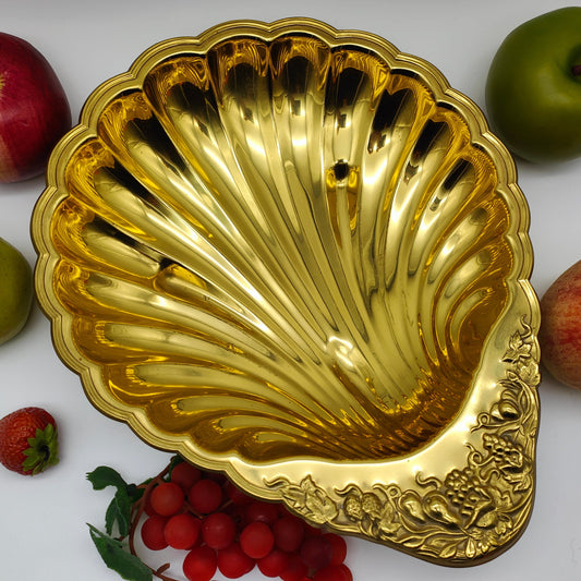 Shell shell brass gold-colored Victorian Hollywood Regency shell bowl fruit bowl decorative bowl gloss XXL shell tray serving bowl