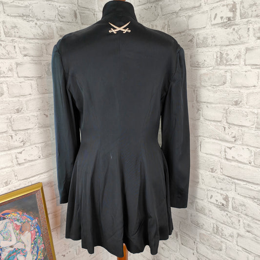 Future veste Ozbek queue-de-pie cirque pirate années 80 boutons métalliques manteau court blazer long vintage sabre broderie 2 boutons Italie design steampunk vêtements