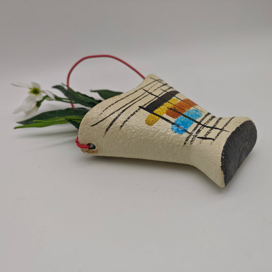 Wall vase Bay Ceramic Form 327 Abstract motif hanging vase West German Pottery 1960s Mid Century bag vase String Era vase vintage rockabilly