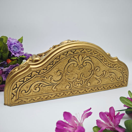 Wall console gold Hollywood Regency Baroque shabby Chippendale semicircular console wall table French hall table console table lilies