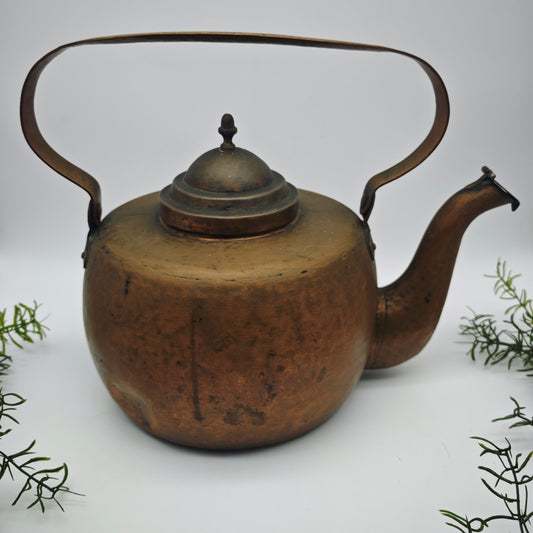 Antique copper tea kettle XXL teapot copper pot copper pot vintage cottagecore grannycore academia potion witch planter decoration old