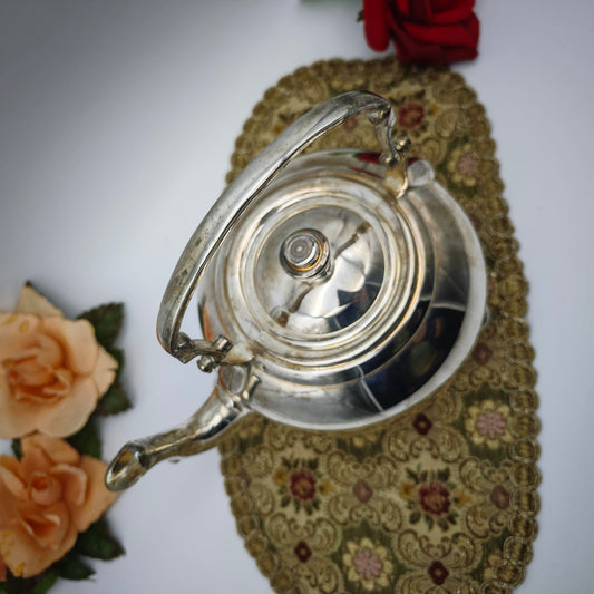 Royal Ascot teapot silver plated 22 cm Manchester design tripod vintage elegant silver pot teatime