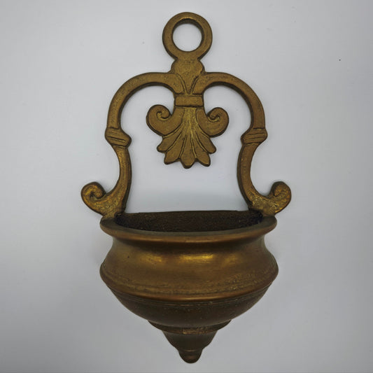 Wall vase holy water font brass vintage vase Art Nouveau Italian door decoration