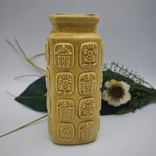 Bay Ceramic flower vase beige Vintage WGP 937-17 Design Bodo Mans 60s Fat Lava Mid Century Modern West German Pottery Tiki Ethno
