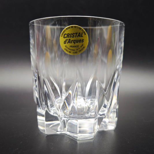 6x Cristal d'Arques Tumbler Whisky Glass Crystal Glass Lead Crystal Vintage Drinking Glass
