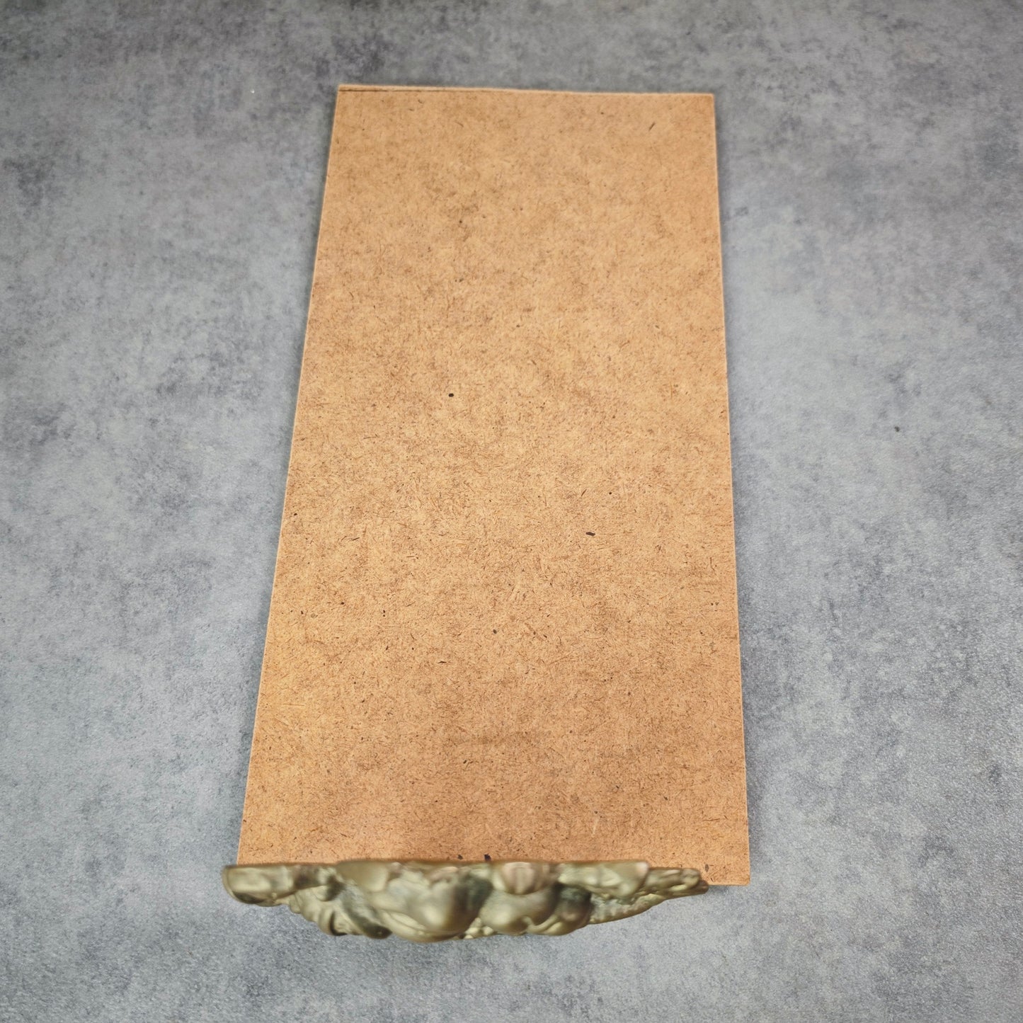 2x Buchstützen Messing Früchtekorb goldfarben massiv gegossen mit Hartfaserplatte 30 cm
