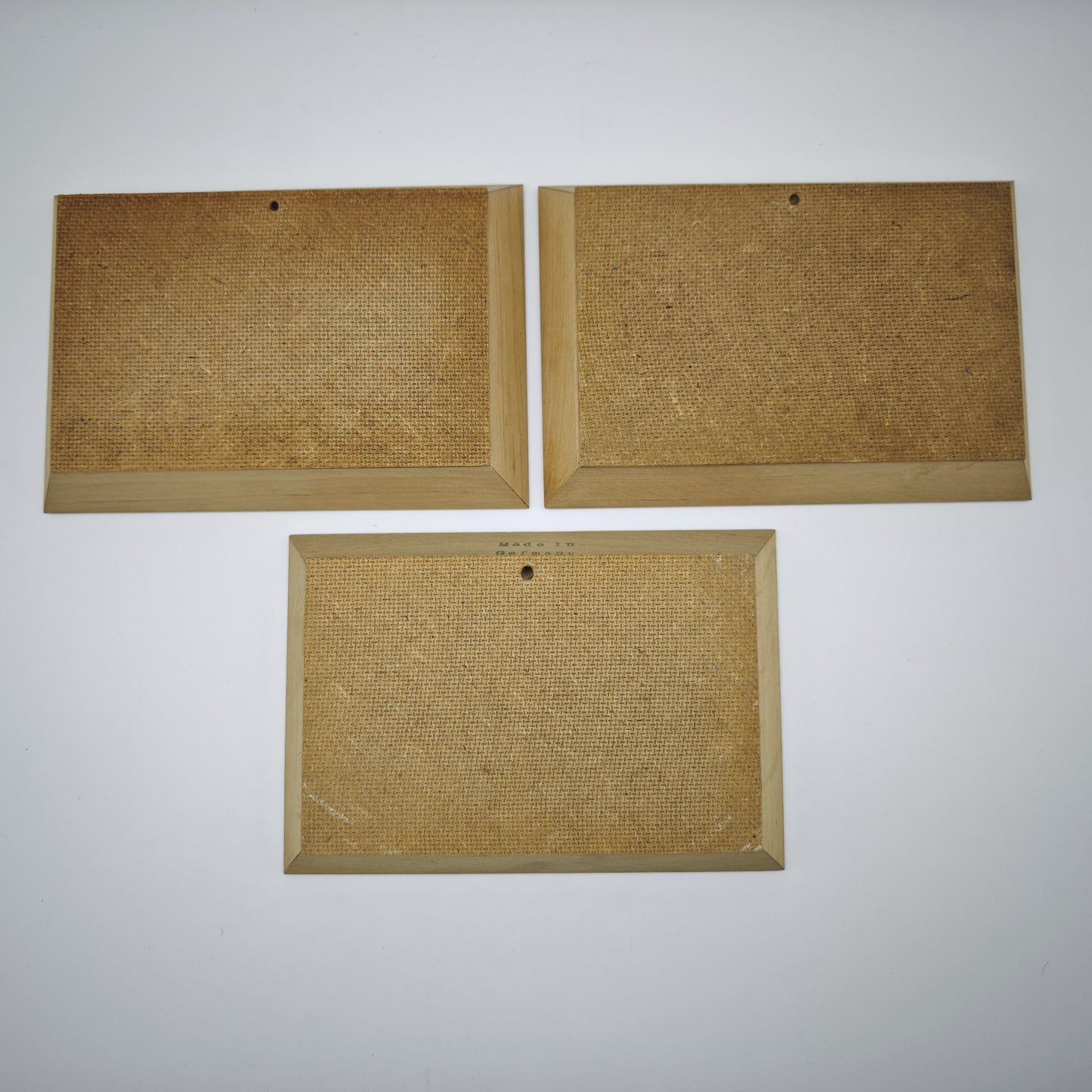 3x Holz Wandbild Diorama Bauernstube Miniatur Alpenstil Handarbeit 19 cm Vintage