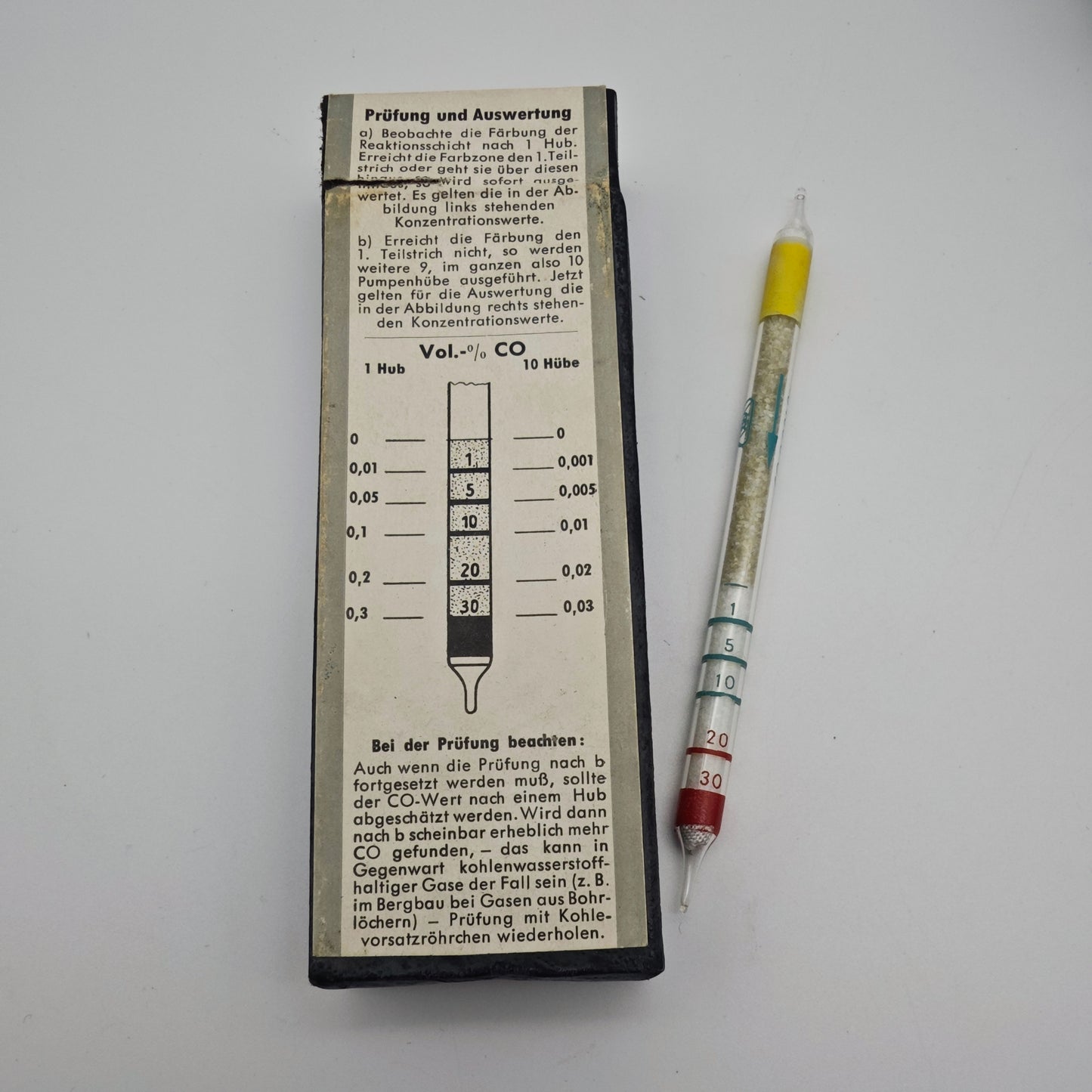 Dräger Gasmessgerät Mod 31 Das Detektor Handpumpe CO Röhrchen vintage 1960er