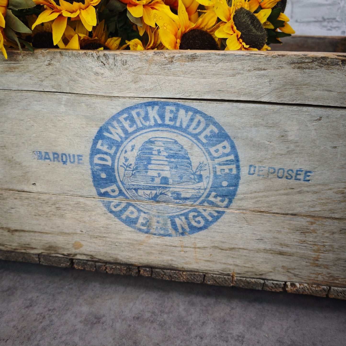 Antike Holzkiste De Werkende Bie Poperinghe Bäckerei Transportkiste Lebkuchen Kiste Vintage Loft Deko Aufbewahrung