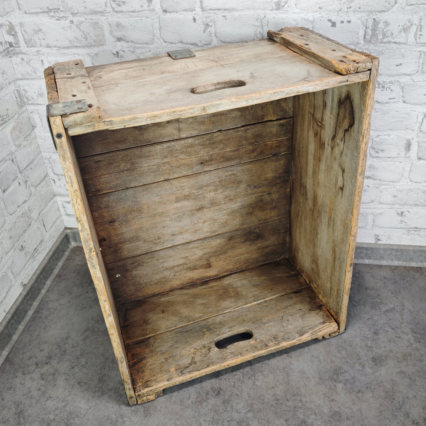 Antike Holzkiste De Werkende Bie Poperinghe Bäckerei Transportkiste Lebkuchen Kiste Vintage Loft Deko Aufbewahrung
