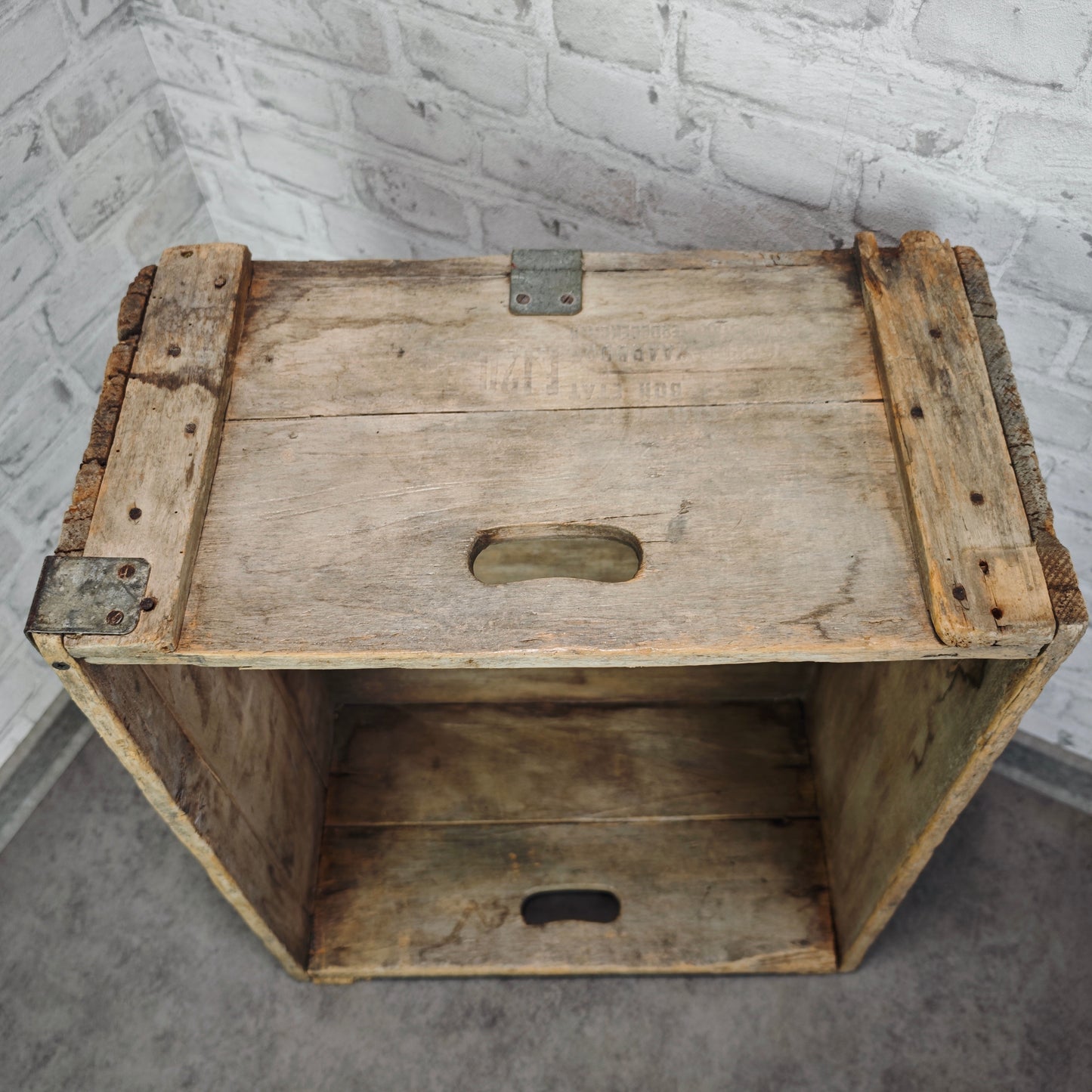 Antike Holzkiste De Werkende Bie Poperinghe Bäckerei Transportkiste Lebkuchen Kiste Vintage Loft Deko Aufbewahrung