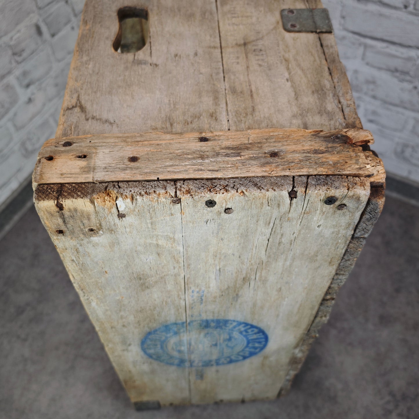 Antike Holzkiste De Werkende Bie Poperinghe Bäckerei Transportkiste Lebkuchen Kiste Vintage Loft Deko Aufbewahrung