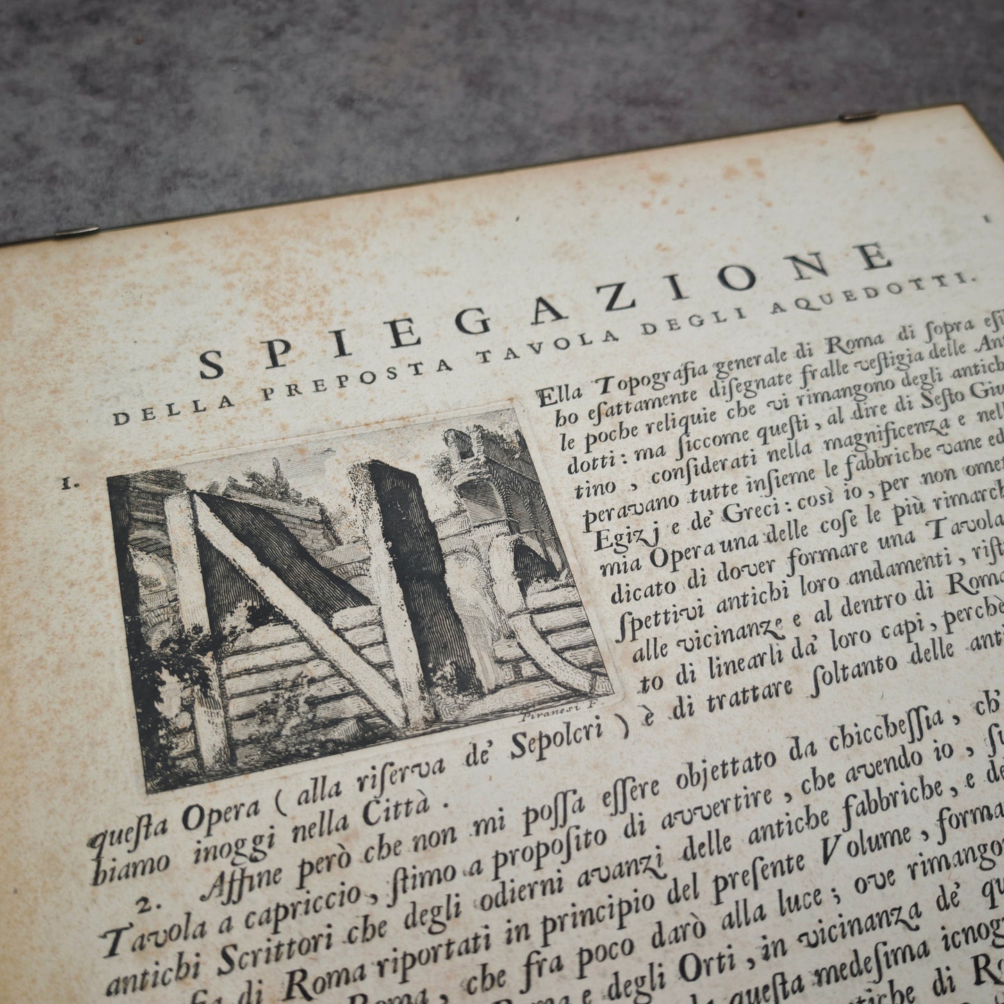 3 antike Kupferstich Buchseiten Giovanni Battista Piranesi 1756 Le Antichità Romane gerahmt