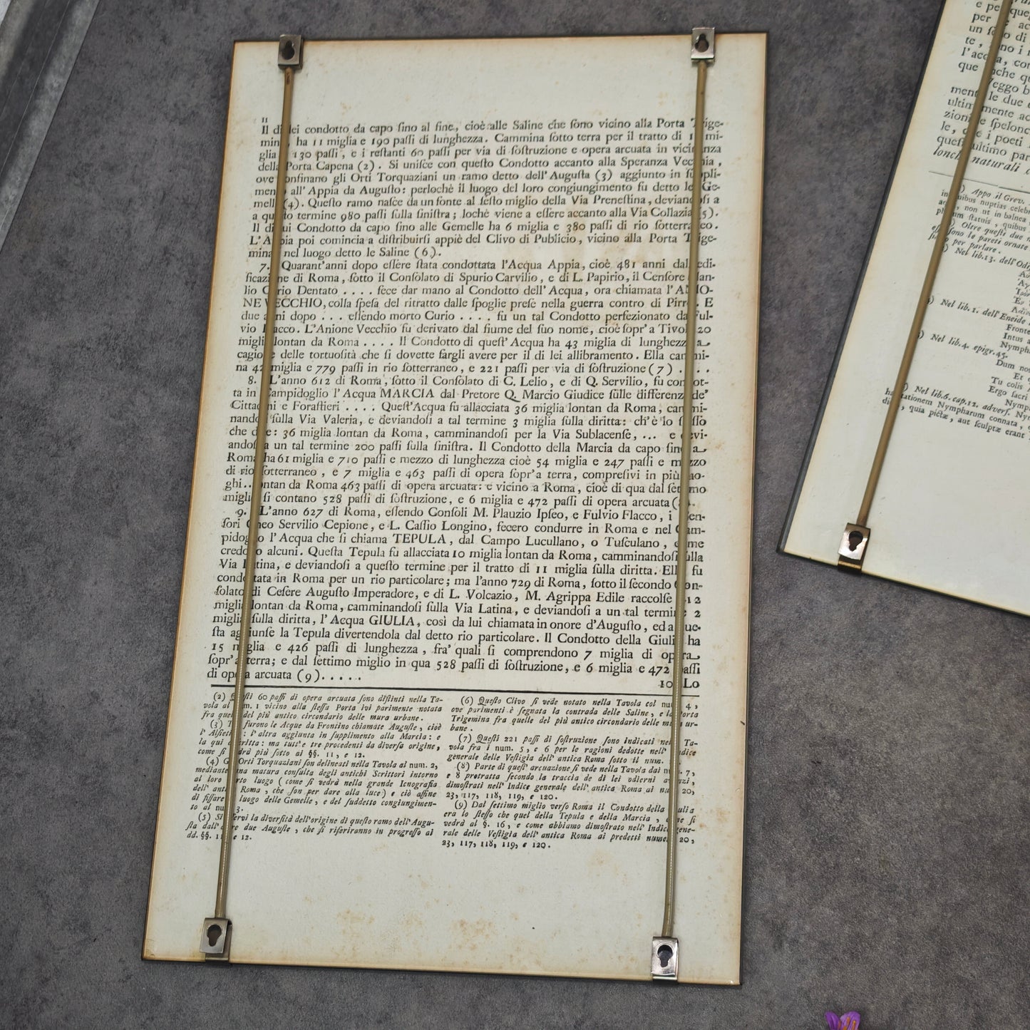 3 antike Kupferstich Buchseiten Giovanni Battista Piranesi 1756 Le Antichità Romane gerahmt