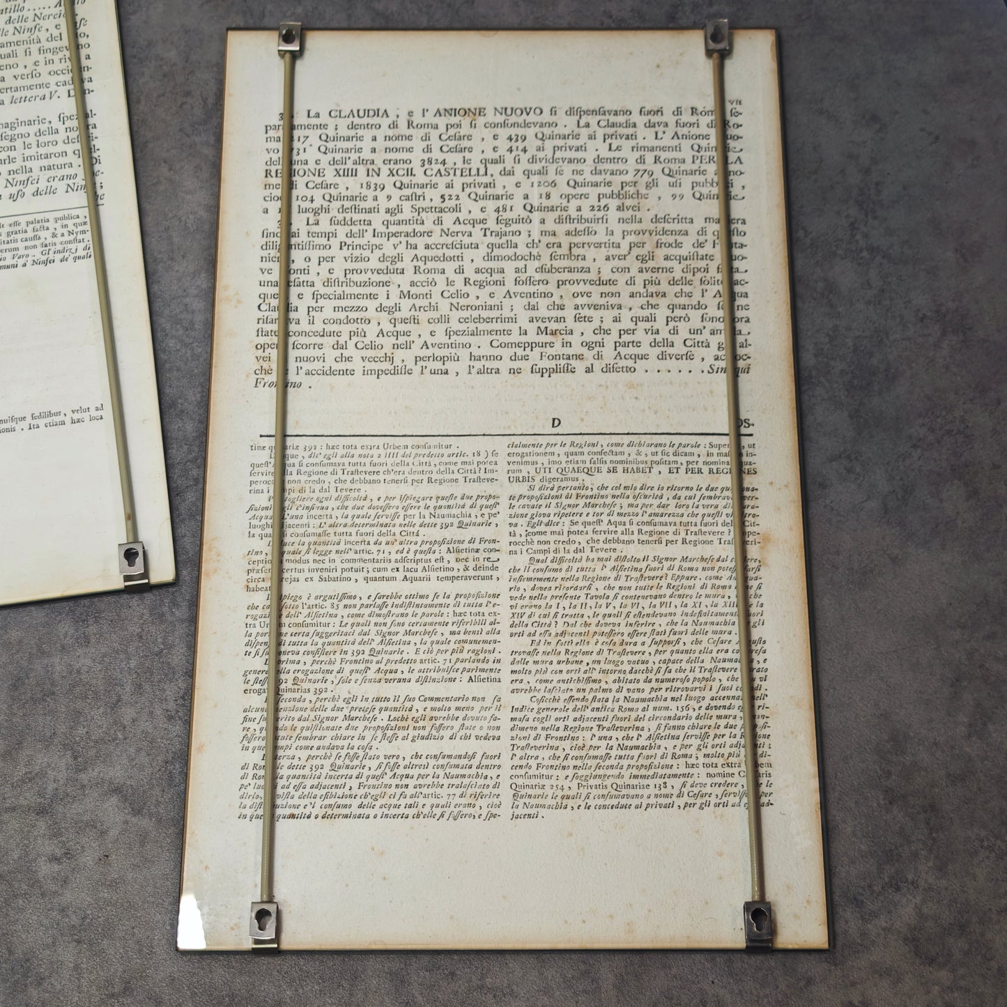 3 antike Kupferstich Buchseiten Giovanni Battista Piranesi 1756 Le Antichità Romane gerahmt