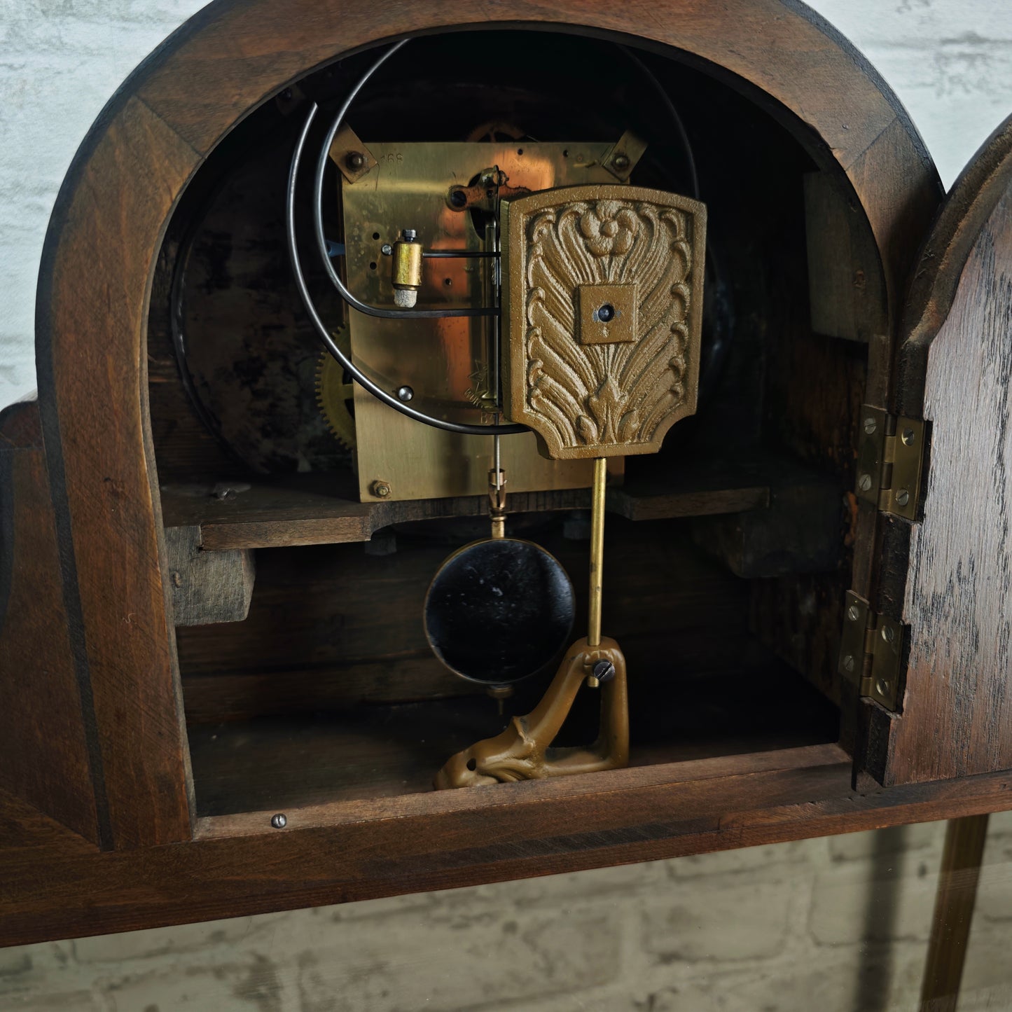 Junghans Kaminuhr Buffetuhr Württemberg B42 Pendeluhr mechanisch Holzgehäuse 53 cm