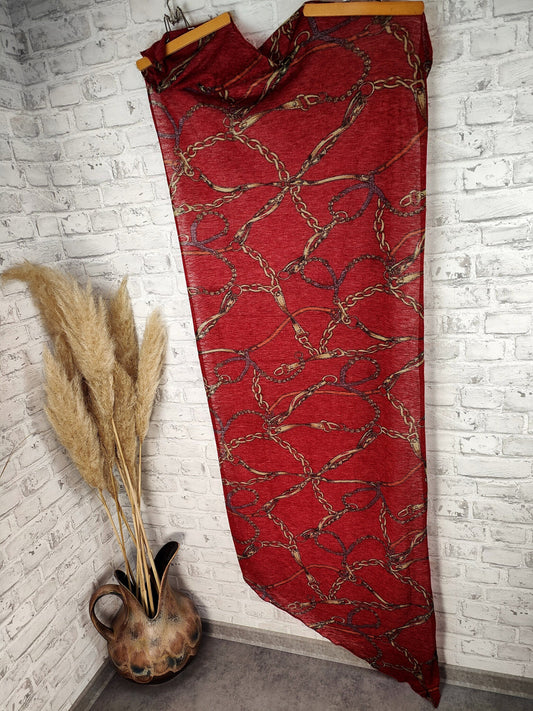 Shawl red equipage style chain pattern parallelogram autumn type scarf cloth foulard neckerchief wrap shawl shoulder scarf headscarf silk scarf