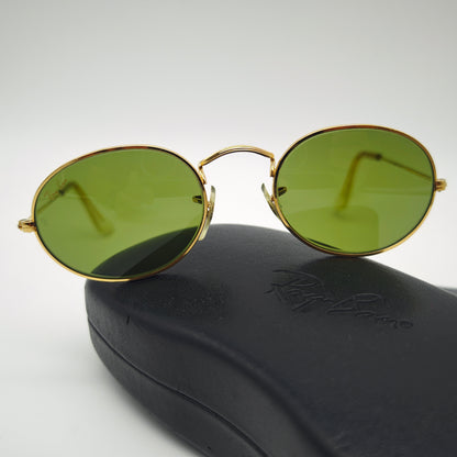 Ray-Ban BL Oval Sonnenbrille Gold USA Vintage 1980er Bausch Lomb G15 Style kult