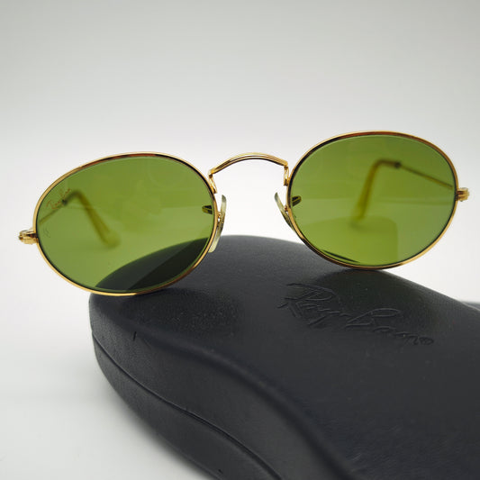 Ray-Ban BL Oval Sonnenbrille Gold USA Vintage 1980er Bausch Lomb G15 Style kult