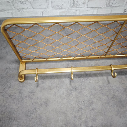 Wandgarderobe 50er Aluminium gold Hutablage vintage Midcentury Art Deco Stil