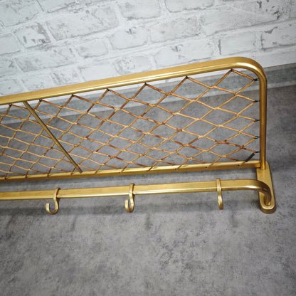 Wandgarderobe 50er Aluminium gold Hutablage vintage Midcentury Art Deco Stil