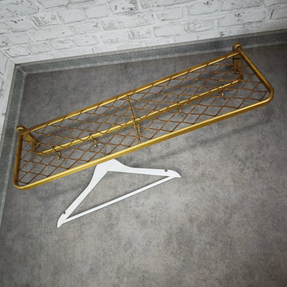 Wandgarderobe 50er Aluminium gold Hutablage vintage Midcentury Art Deco Stil