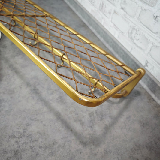 Wandgarderobe 50er Aluminium gold Hutablage vintage Midcentury Art Deco Stil