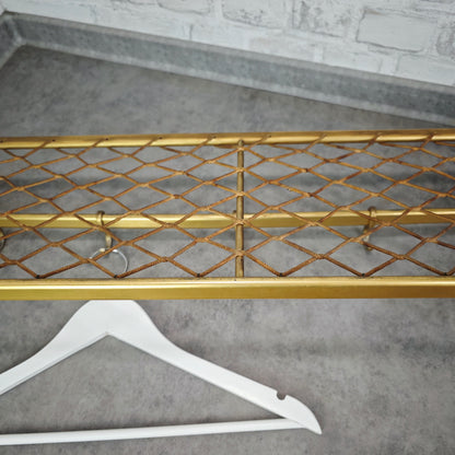 Wandgarderobe 50er Aluminium gold Hutablage vintage Midcentury Art Deco Stil