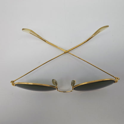 Ray-Ban BL Oval Sonnenbrille Gold USA Vintage 1980er Bausch Lomb G15 Style kult