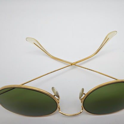 Ray-Ban BL Oval Sonnenbrille Gold USA Vintage 1980er Bausch Lomb G15 Style kult