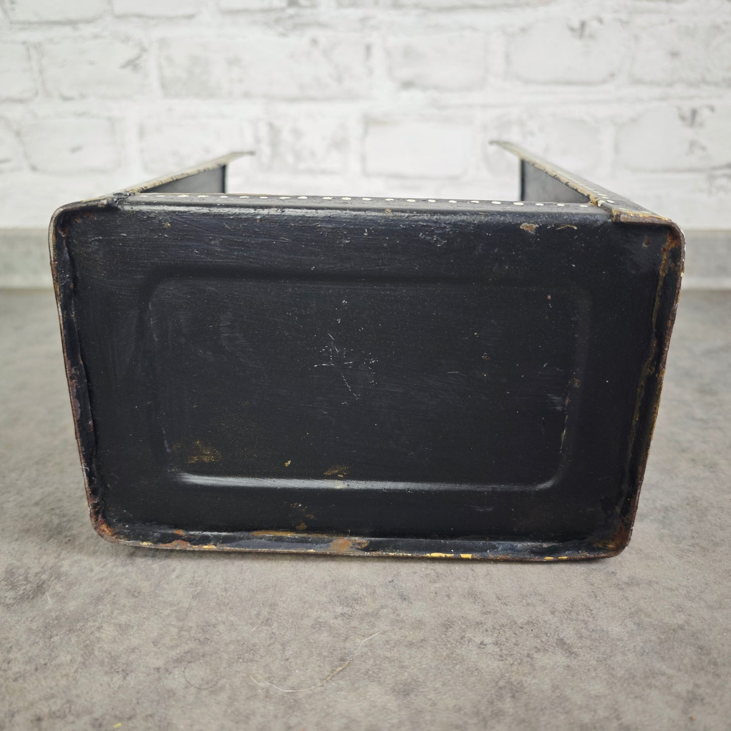 Kohleträger Metall schwarz gold Bauernmalerei Blumen Landhaus Vintage Dekoration