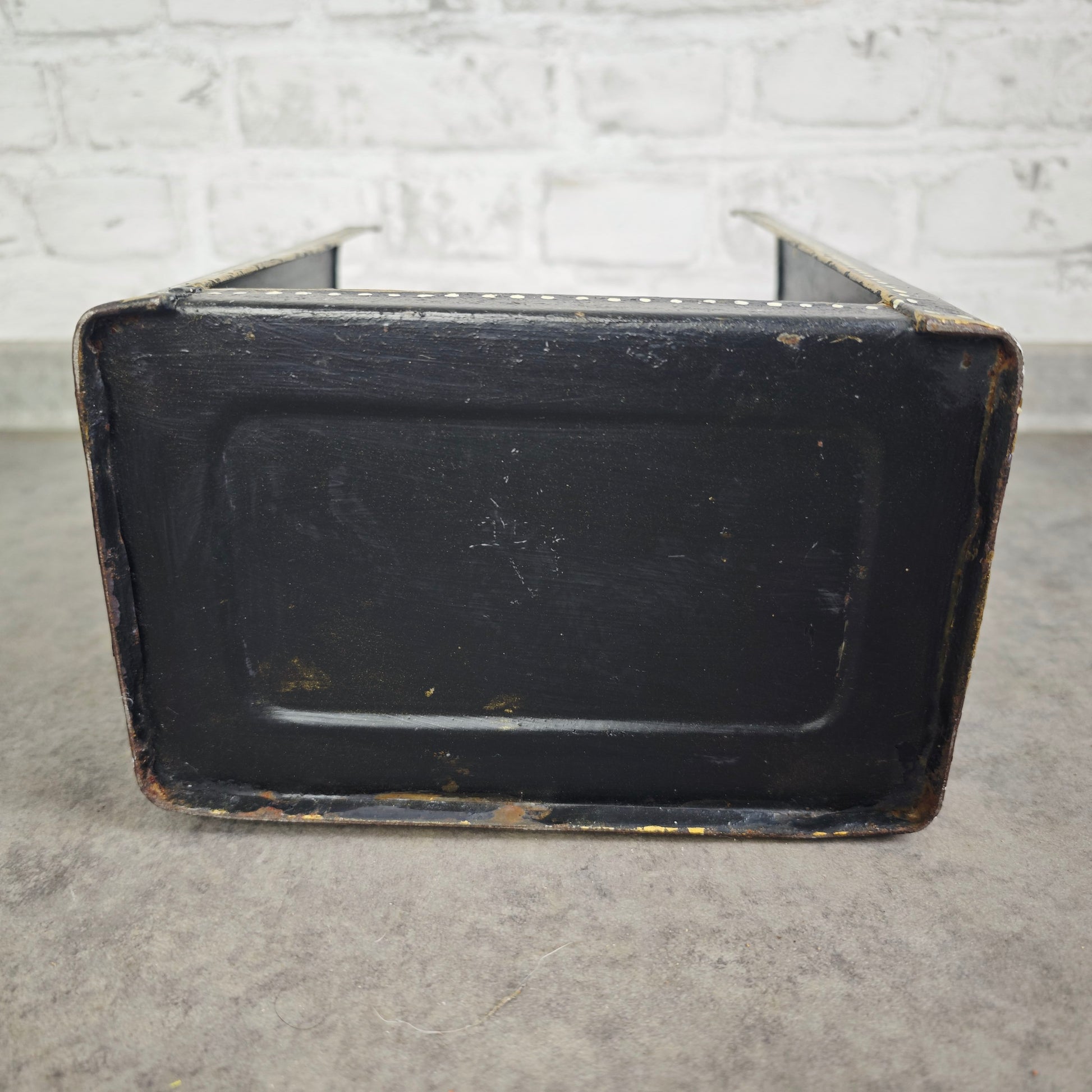 Kohleträger Metall schwarz gold Bauernmalerei Blumen Landhaus Vintage Dekoration