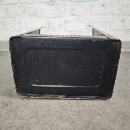 Kohleträger Metall schwarz gold Bauernmalerei Blumen Landhaus Vintage Dekoration