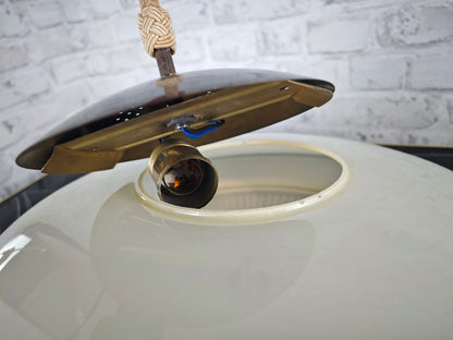 Midcentury Ufo Hängeleuchte 50er Jahre Glas Messing Quaste Sputnik Space Age Pendellampe Retro