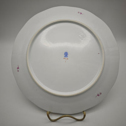Herend Speiseteller Chinese Bouquet Apponyi Rot mit Goldrand Porzellan 25,5 cm Vintage Ungarn