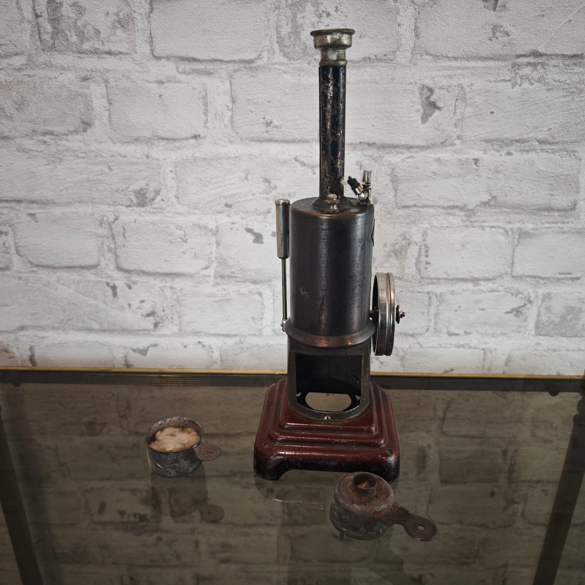 Märklin Dampfmaschine 5½ vertikal 1930er Jahre Württemberg Blech Schwungrad Dampfspielzeug antik Sammlerstück