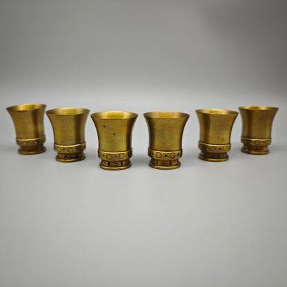 6x Messing Schnapsgläser Grabenkunst Wehrmacht Patrone Hülsen 2. Weltkrieg Becher Set WK 2