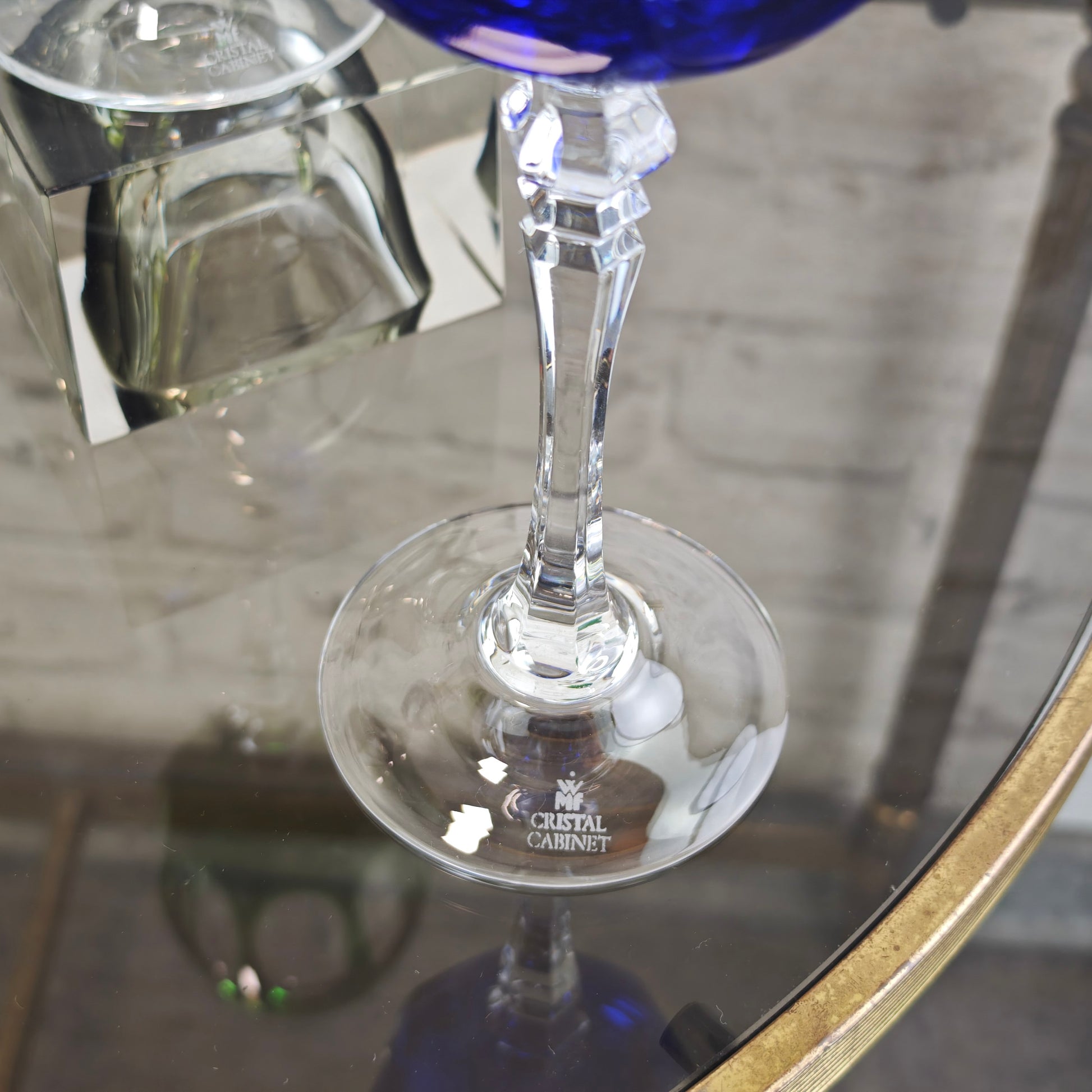 WMF Cristal Cabinet Weingläser 6 Stück bunt Kristallglas Römerglas Set Kobaltblau Rubinrot Violett Grün Gelb Vintage Barglas