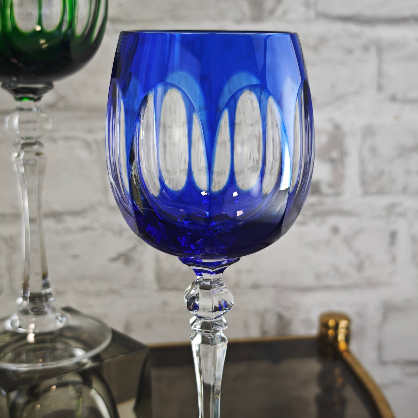 WMF Cristal Cabinet Weingläser 6 Stück bunt Kristallglas Römerglas Set Kobaltblau Rubinrot Violett Grün Gelb Vintage Barglas