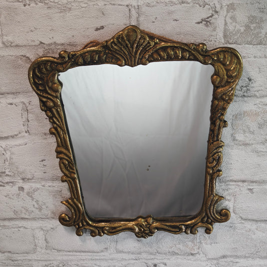 Wandspiegel goldfarben Messing Muschelornamente Barock Vintage Spiegel Flur Schlafzimmer Wanddeko